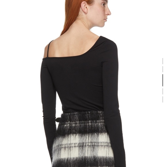 Helmet Lang black one-shoulder t-shirt - Picture 3 of 11